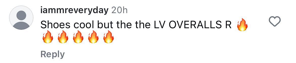 A fan hypes up Staley for her Louis Vuitton overalls